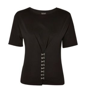 TOPSHOP Black Corset Tshirt